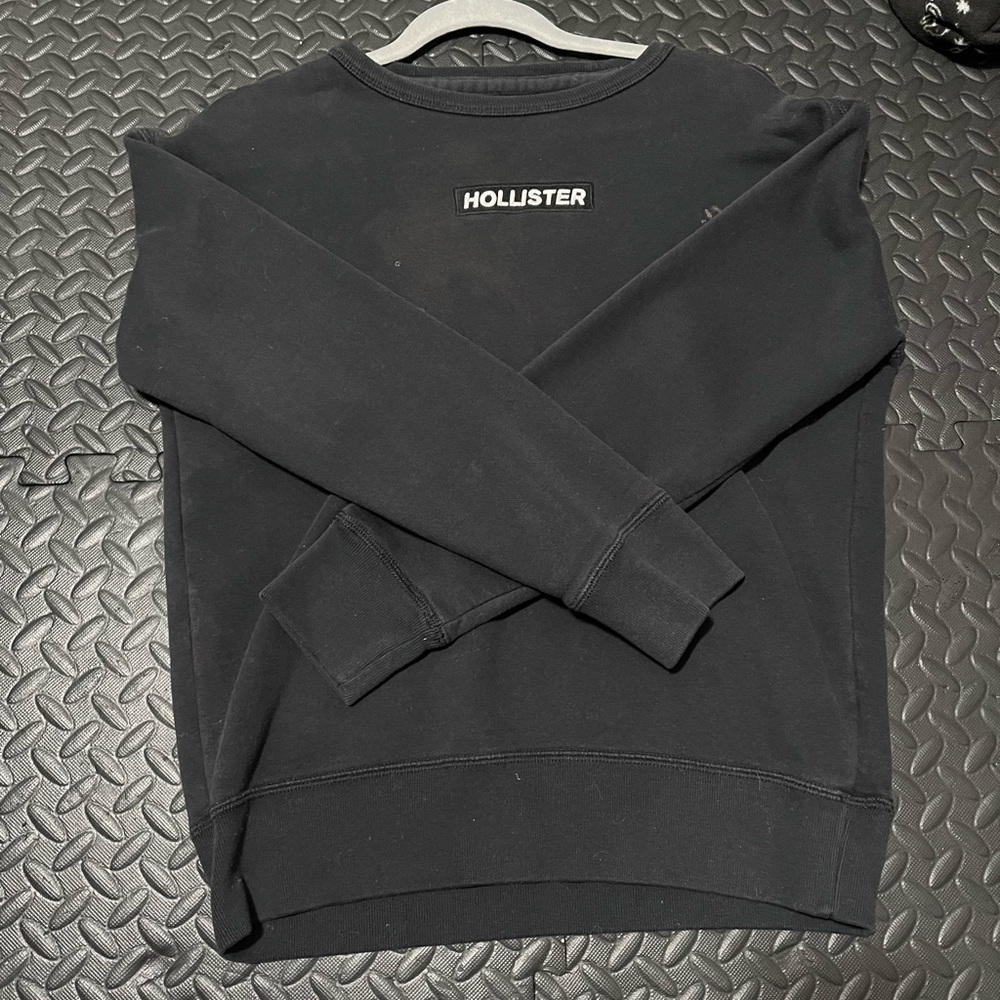 Hollister Mens All Black Crewneck Sweater